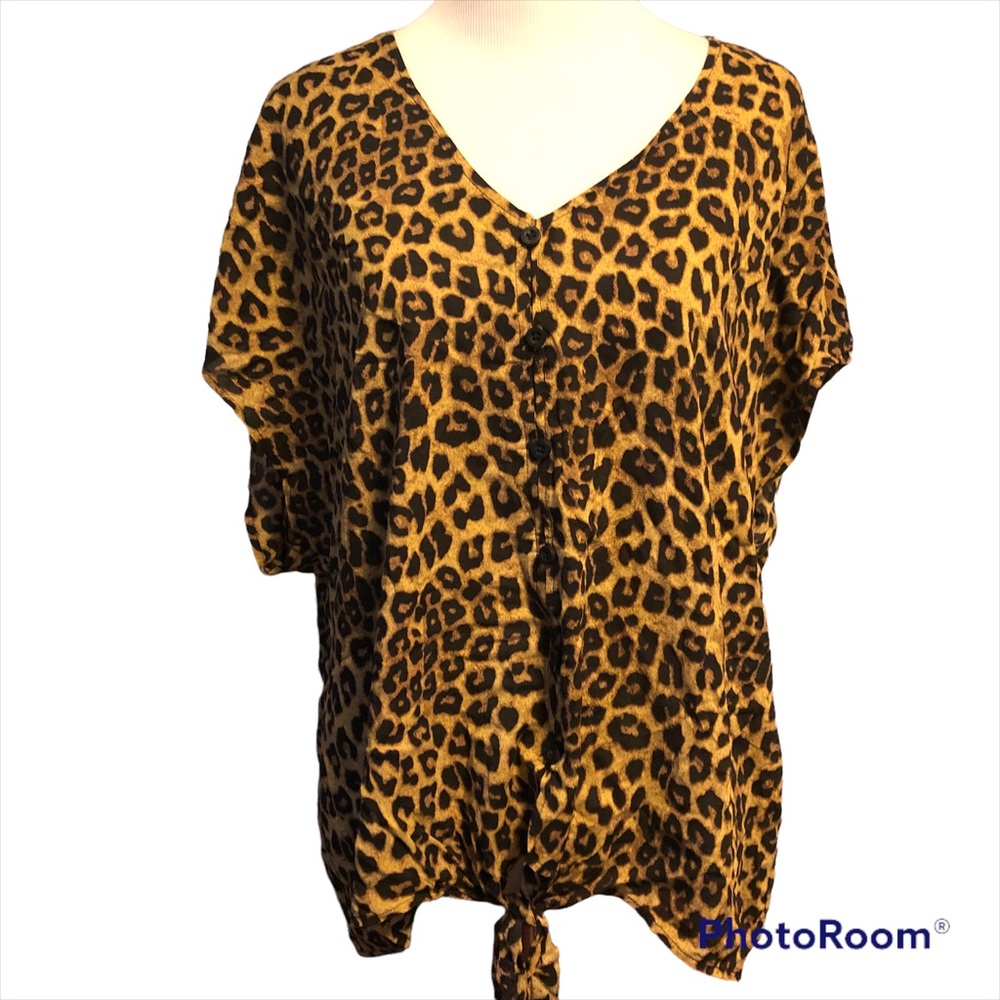 Torrid Cheetah Print Blouse Size 1X New With Tags